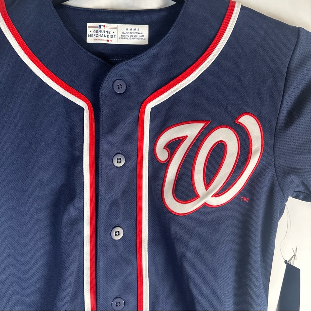 Kids Navy Blue Baseball Shirt Youth Size Medium 8 - Picture 7 of 8
